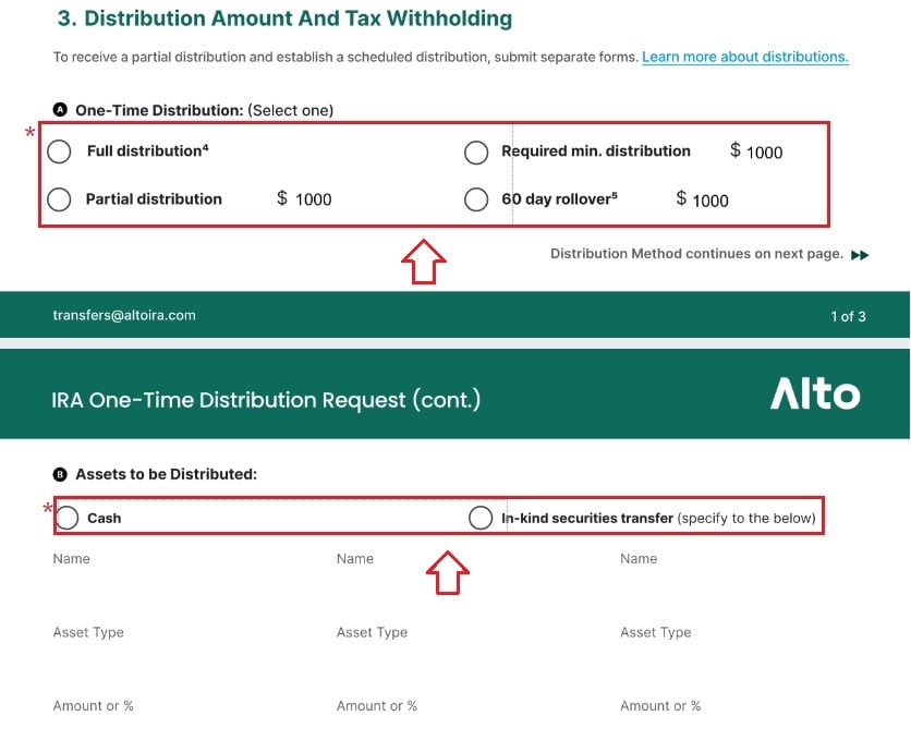 Request a IRA Distribution
